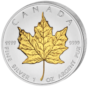 2013 1oz Silver Maple - Gold Highlighted - Click Image to Close